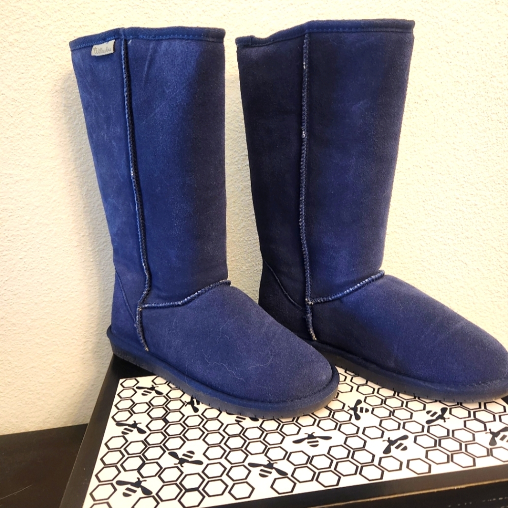 Blue tall boots